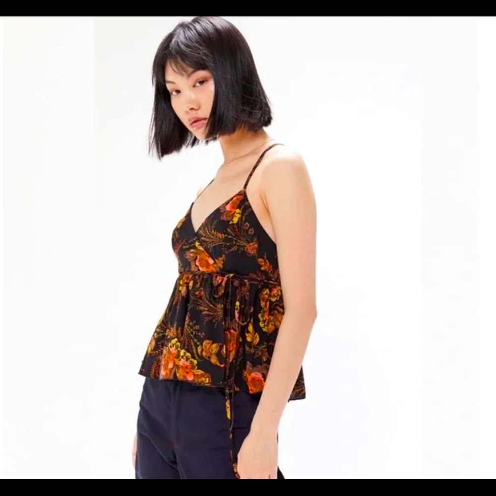 Urban outfitters peplum wrap tie top